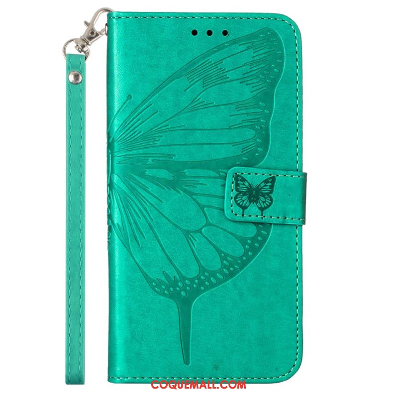 Housse Oppo Reno 11 5G Papillon Floral à Lanière