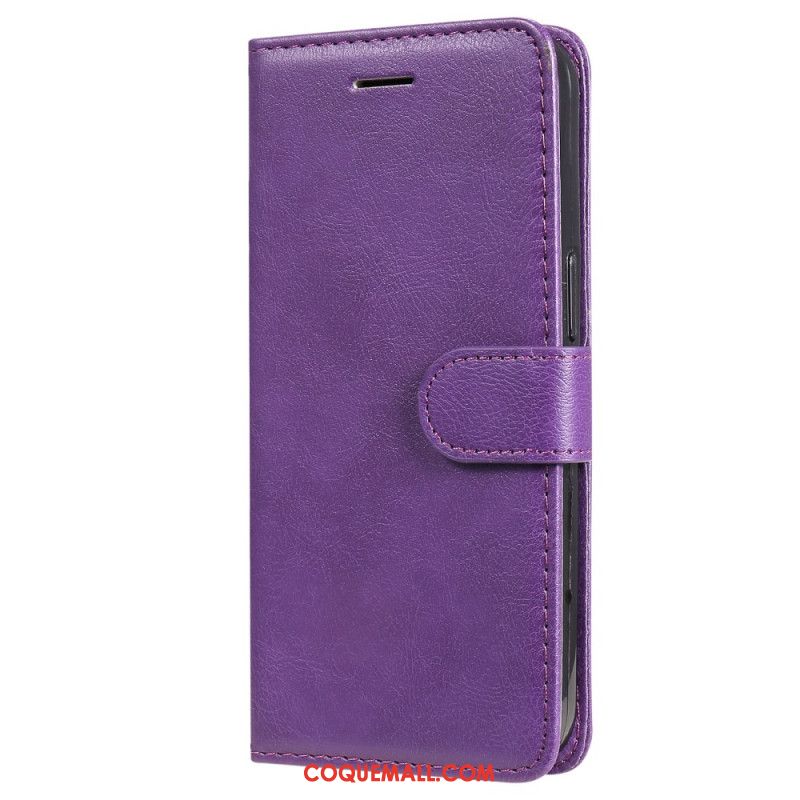 Housse Oppo Reno 11F Simili Cuir Uni à Lanière