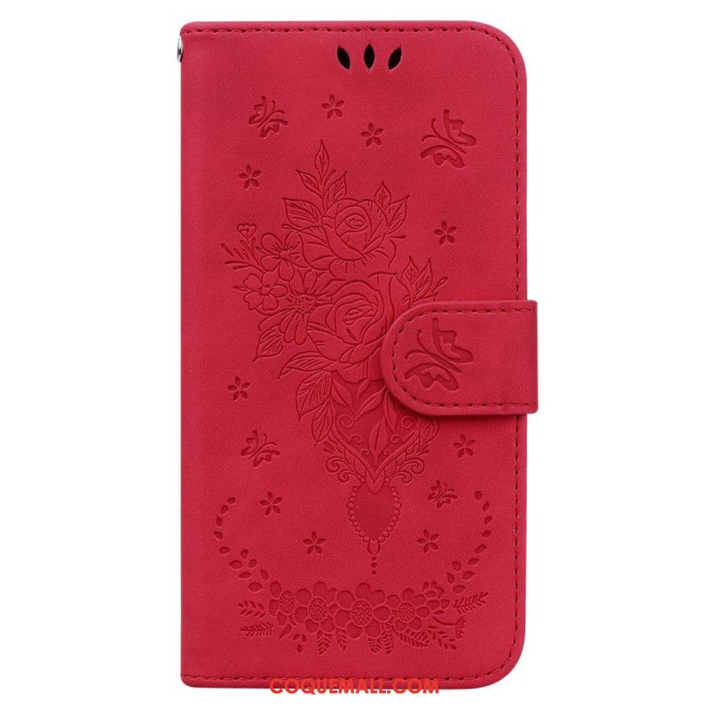 Housse Oppo Reno 12 5G Floralie à Lanière