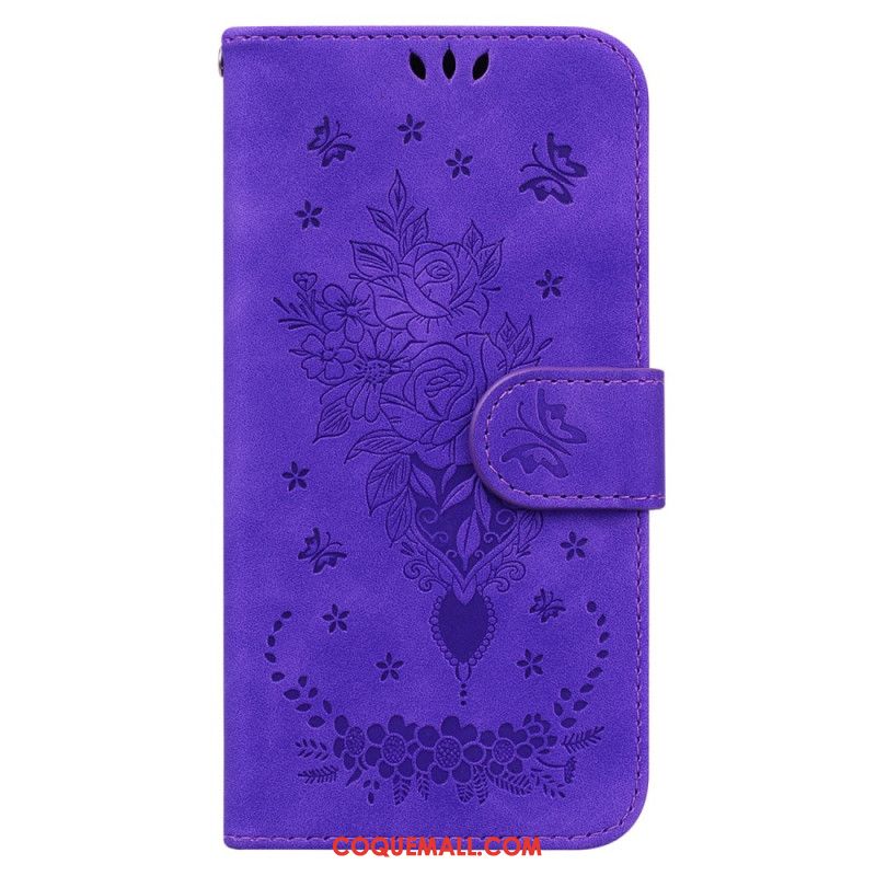 Housse Oppo Reno 12 5G Floralie à Lanière