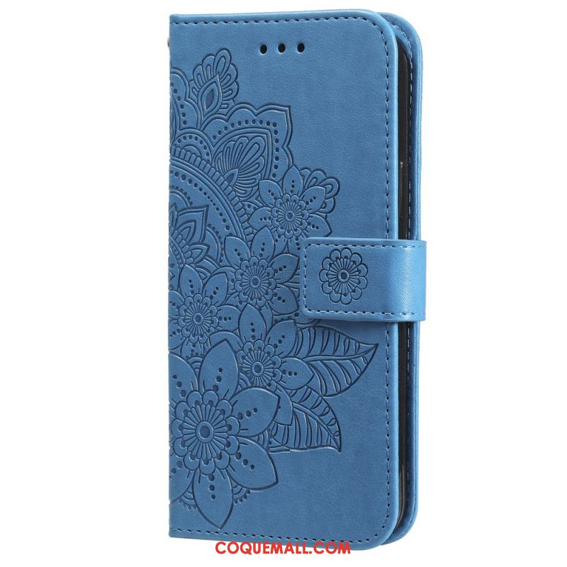 Housse Oppo Reno 12 5G Impression Mandala à Lanière