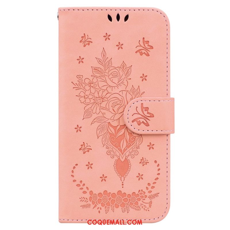 Housse Oppo Reno 12F 5G Motif Papillons et Fleurs