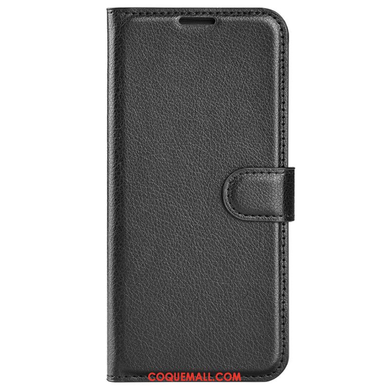 Housse Oppo Reno 12F 5G Simili Cuir Litchi Classique