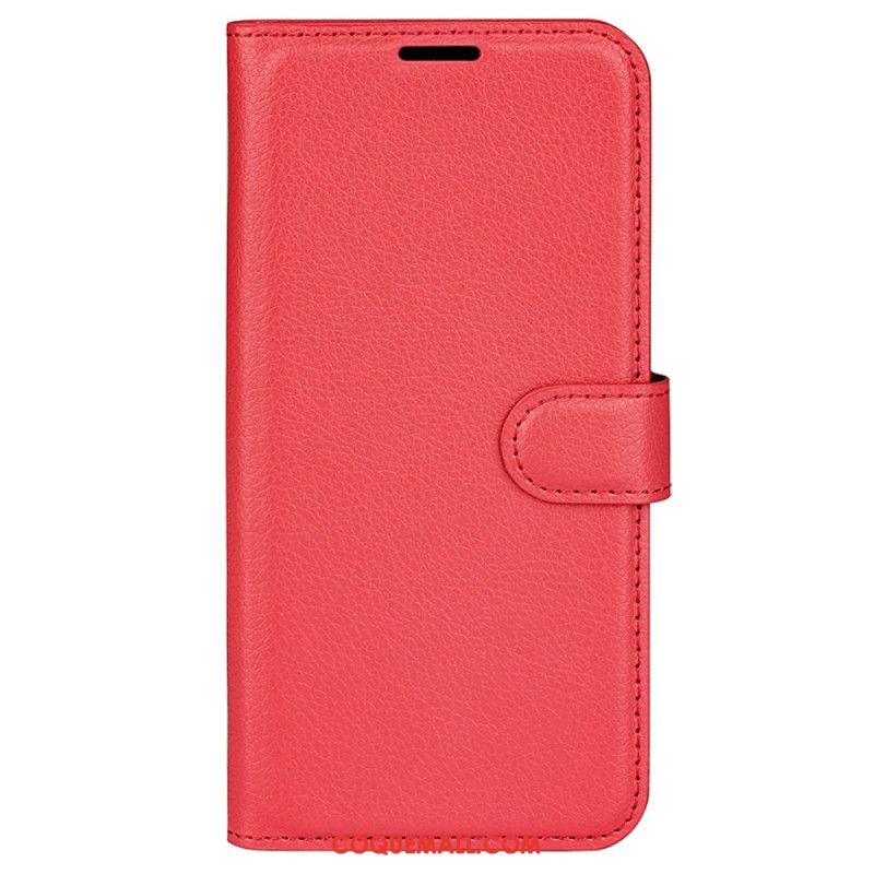 Housse Oppo Reno 12F 5G Simili Cuir Litchi Classique