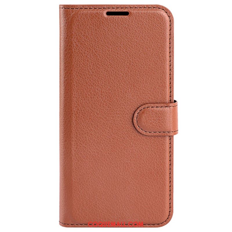 Housse Oppo Reno 12F 5G Simili Cuir Litchi Classique