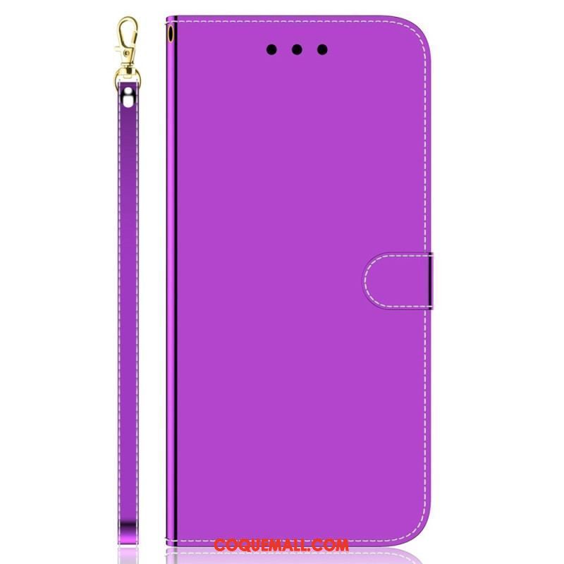 Housse Oppo Reno 8 Pro Miroir et Lanière