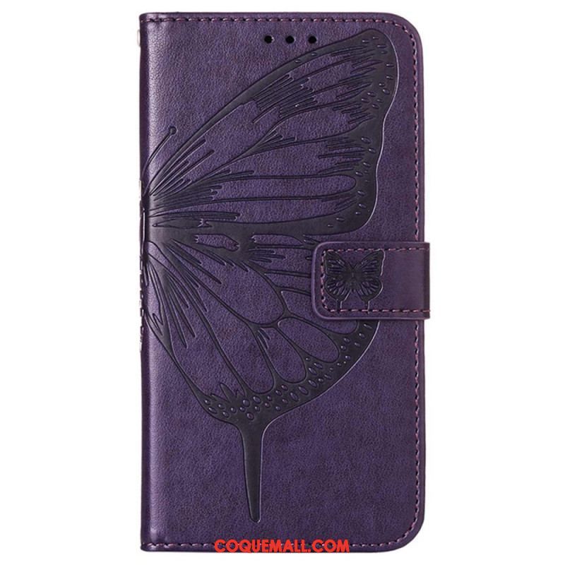 Housse Oppo Reno 8 Pro Papillon Baroque à Lanière