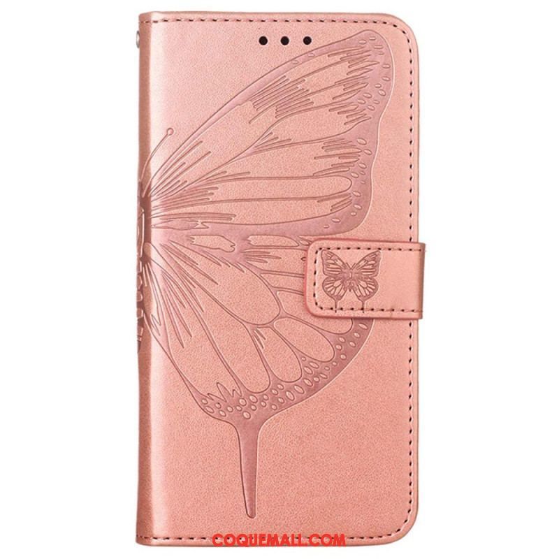 Housse Oppo Reno 8 Pro Papillon Baroque à Lanière