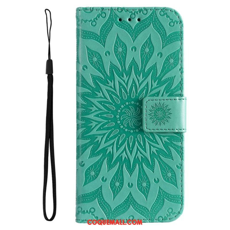 Housse Samsung Galaxy A14 5G / A14 Mandala Soleil avec Lanière