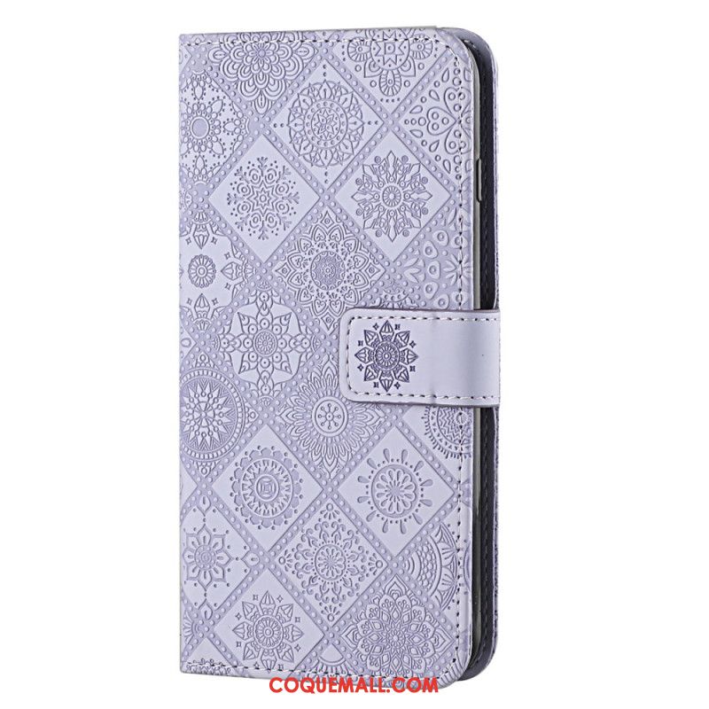 Housse Samsung Galaxy A15 5G Patchwork Mandalas à Lanière