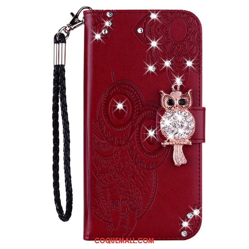 Housse Samsung Galaxy A15 Hibou Mandala et Breloque