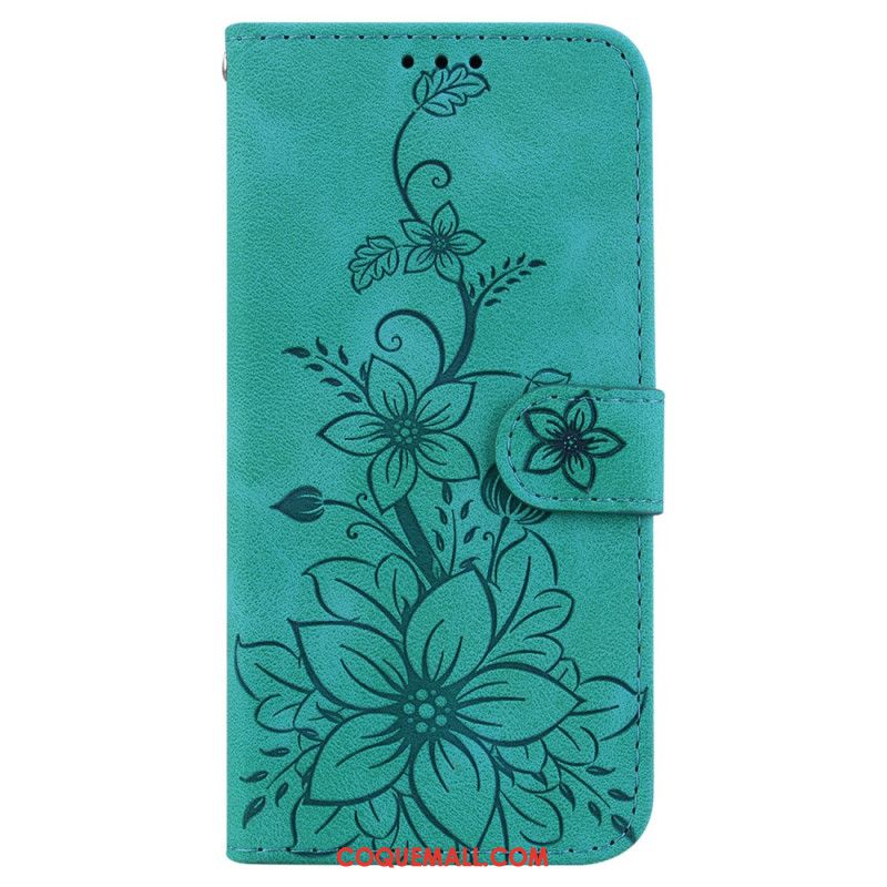 Housse Samsung Galaxy A15 Motif Floral à Lanière