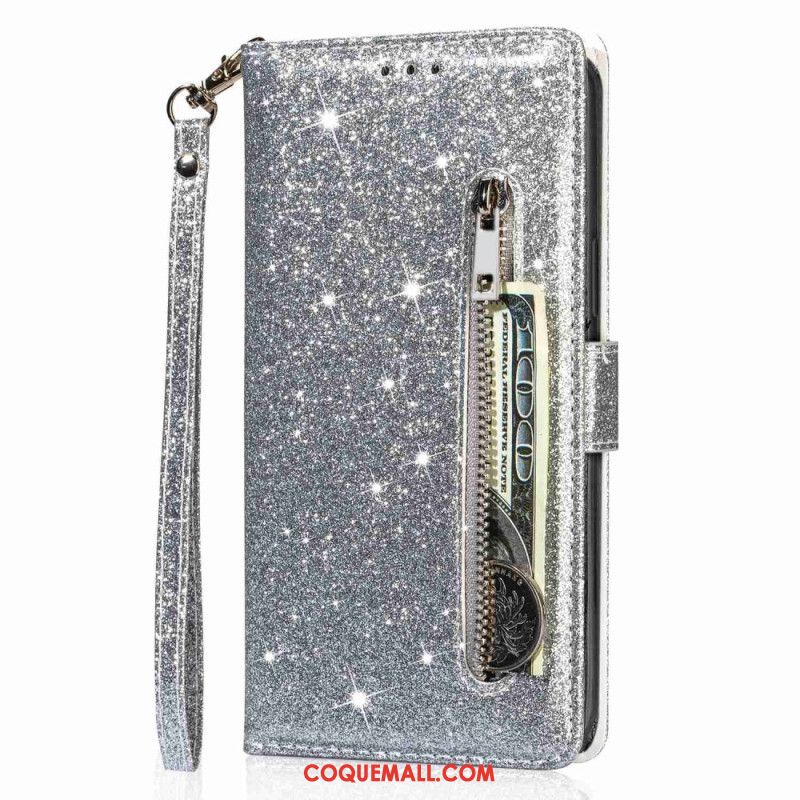 Housse Samsung Galaxy A15 Paillettes Porte-Monnaie Frontal