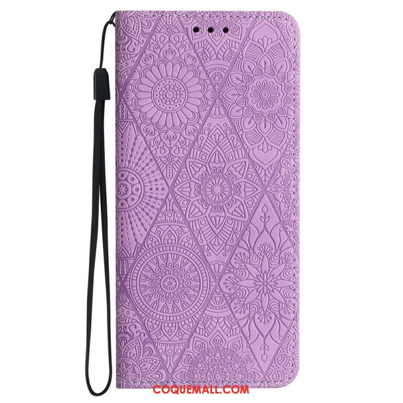 Housse Samsung Galaxy A16 4G / 5G Motif Floral et Lanière