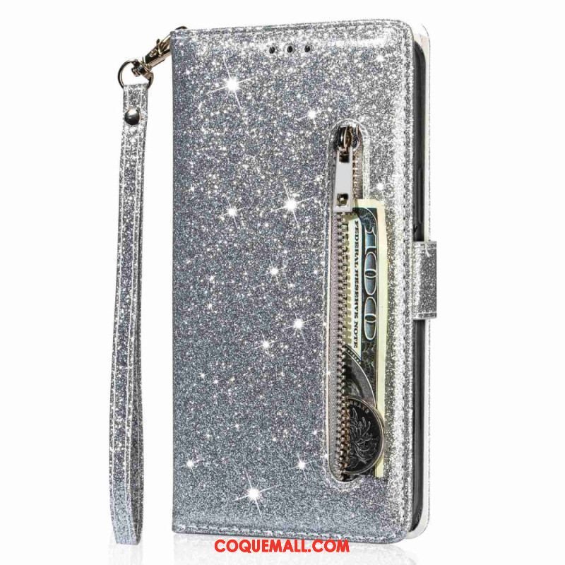 Housse Samsung Galaxy A54 5G Porte-Monnaie Paillettes