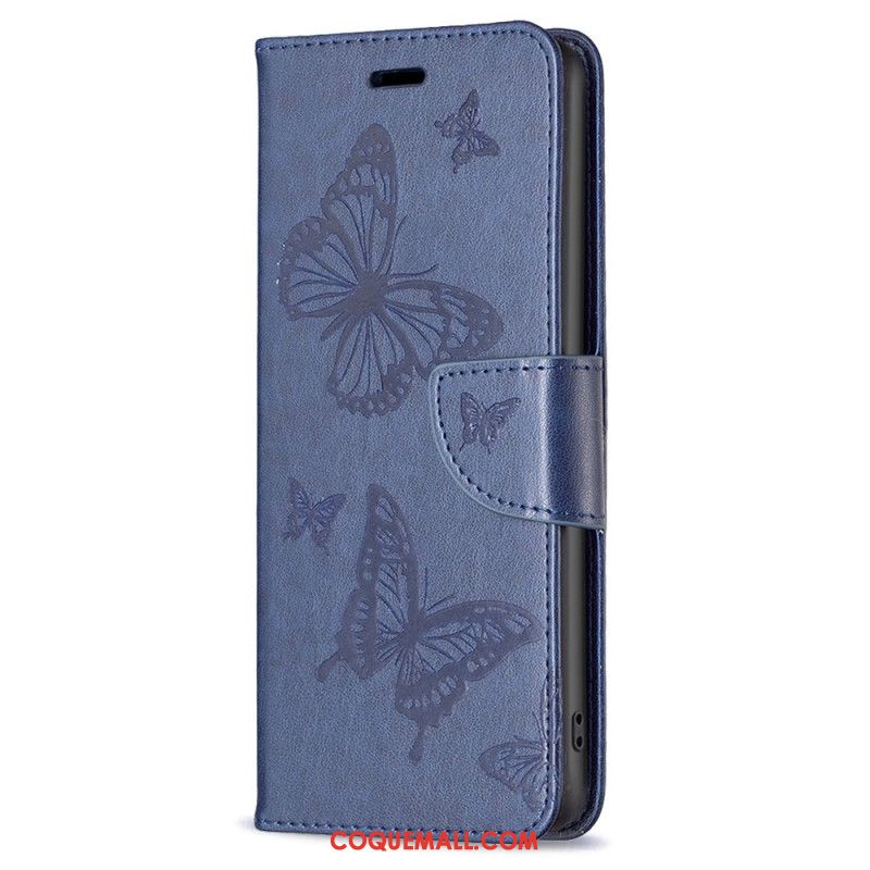 Housse Samsung Galaxy A55 5G Motif Papillons avec Lanière