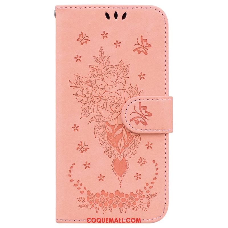 Housse Samsung Galaxy A55 5G Motif de Rose et Papillons