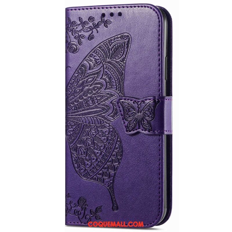 Housse Samsung Galaxy M13 Papillon Baroque