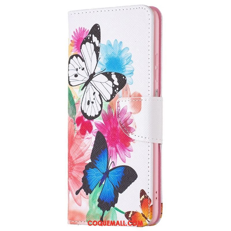 Housse Samsung Galaxy M23 5G Papillons Aquarelle