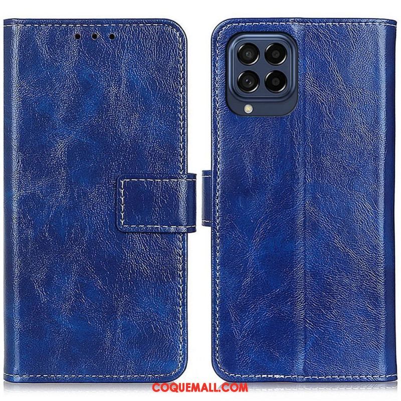 Housse Samsung Galaxy M53 5G Simili Cuir Brillant et ses Coutures