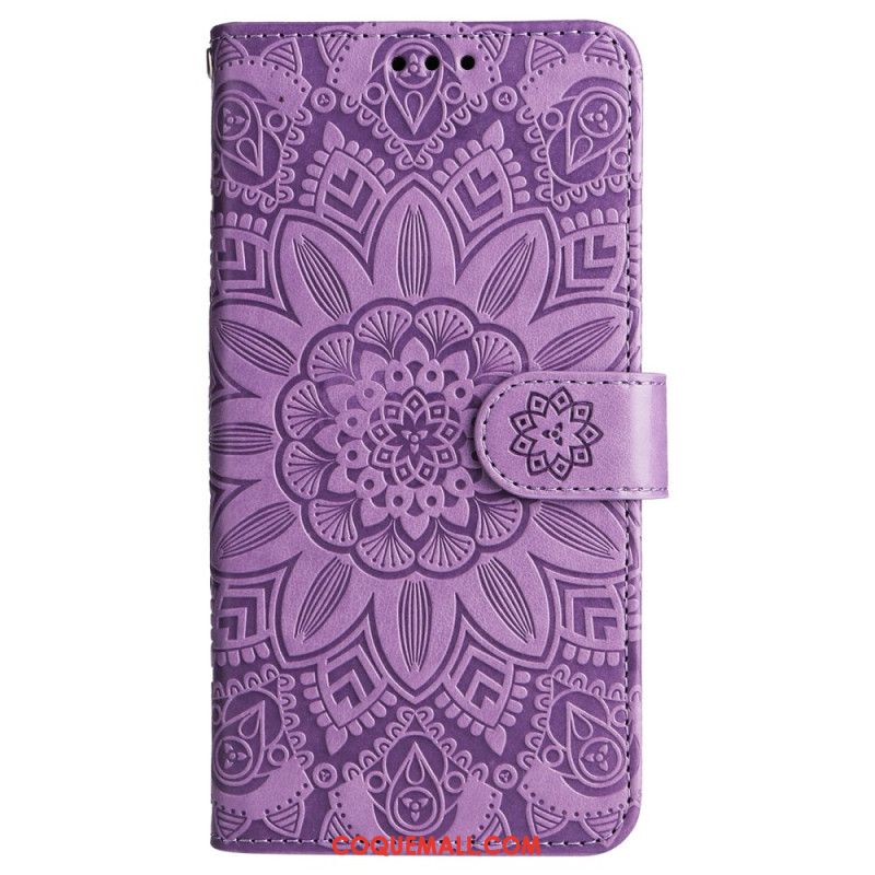 Housse Samsung Galaxy M55 5G Mandala avec Lanière