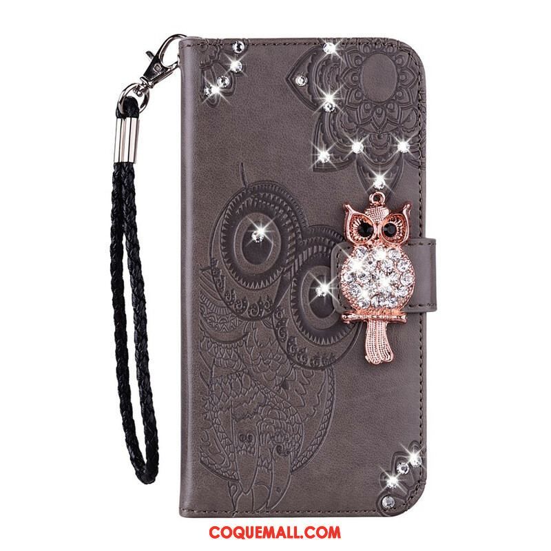 Housse Samsung Galaxy S20 FE Hibou Mandala et Breloque