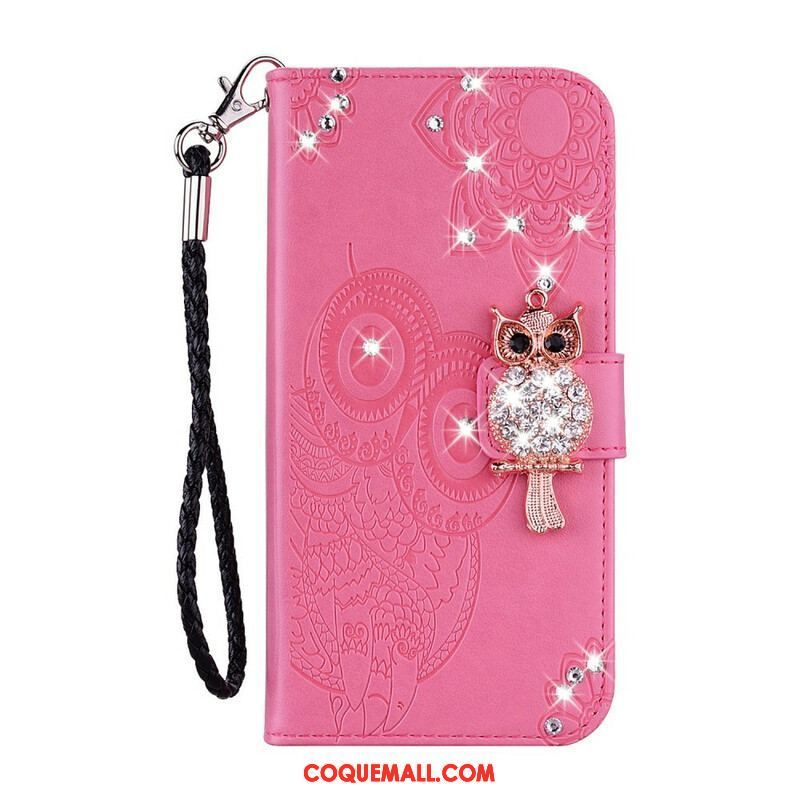 Housse Samsung Galaxy S20 FE Hibou Mandala et Breloque