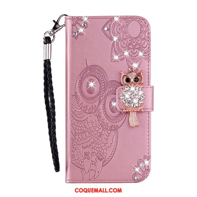 Housse Samsung Galaxy S20 FE Hibou Mandala et Breloque