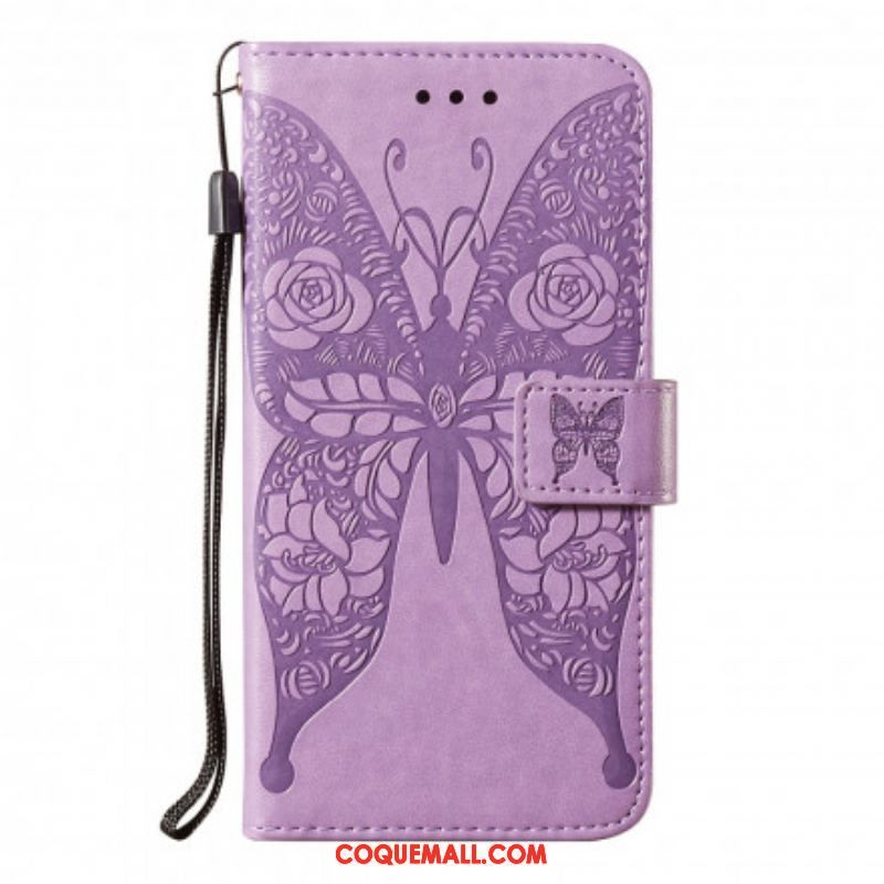 Housse Samsung Galaxy S21 5G Papillon Motif en Fleurs