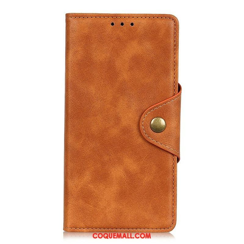 Housse Samsung Galaxy S21 5G Simili Cuir Vintage Bouton