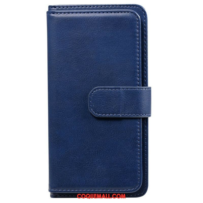 Housse Samsung Galaxy S21 FE Simili Cuir 10 Porte-Cartes