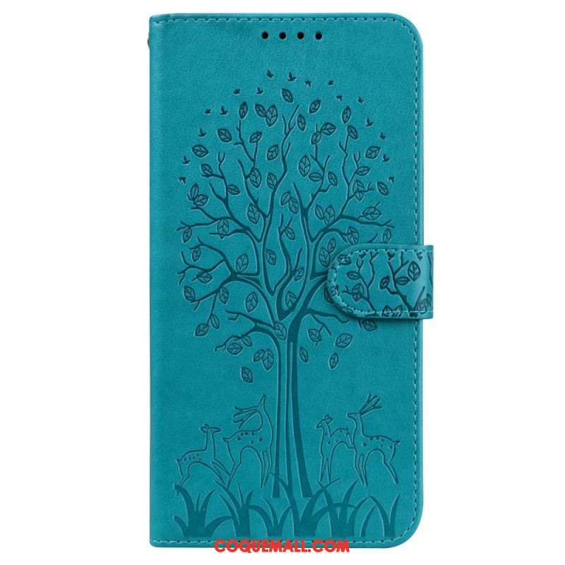 Housse Samsung Galaxy S22 5G Arbre et Cerfs