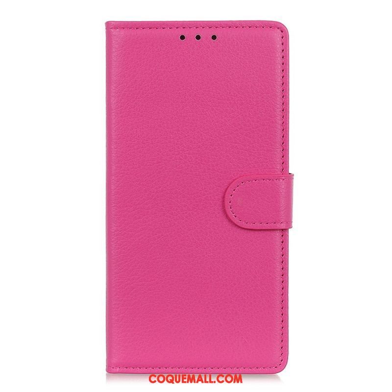 Housse Samsung Galaxy S22 Plus 5G Cuir Litchi Traditionnel