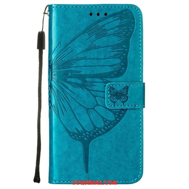 Housse Samsung Galaxy S23 5G Papillon Design avec Lanière