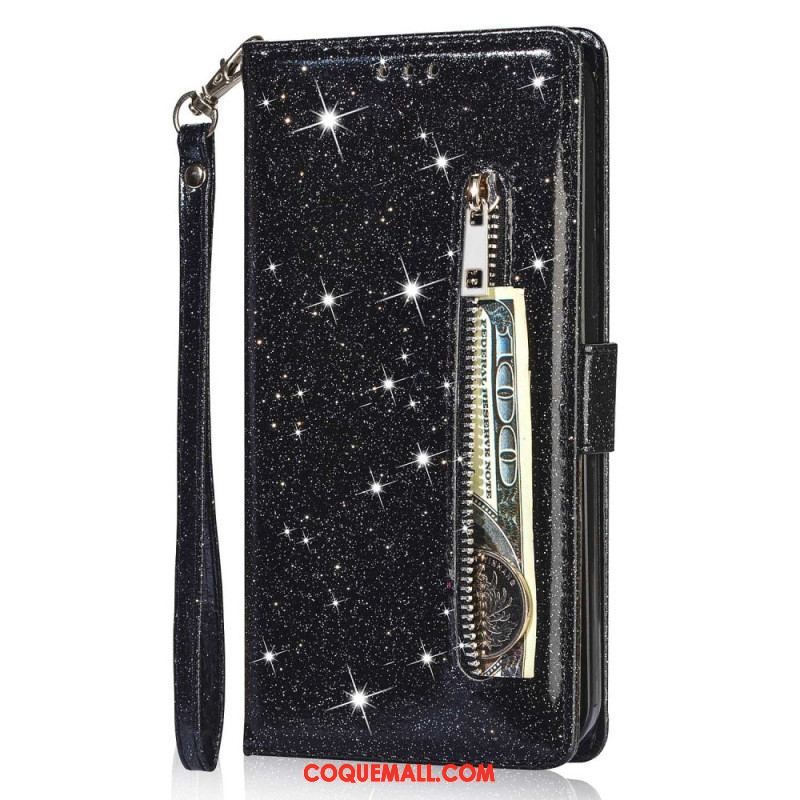 Housse Samsung Galaxy S23 5G Porte-Monnaie Paillettes