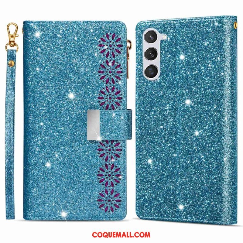 Housse Samsung Galaxy S23 Plus 5G Paillettes Portefeuille