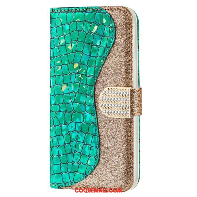 Housse Samsung Galaxy S23 Ultra 5G Croco Diamants