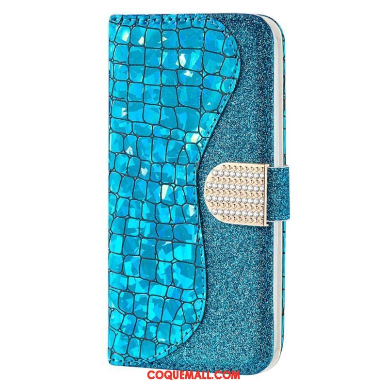 Housse Samsung Galaxy S23 Ultra 5G Croco Diamants