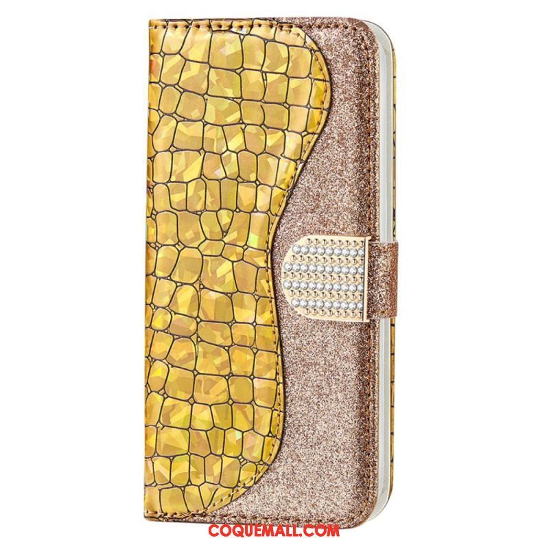 Housse Samsung Galaxy S23 Ultra 5G Croco Diamants