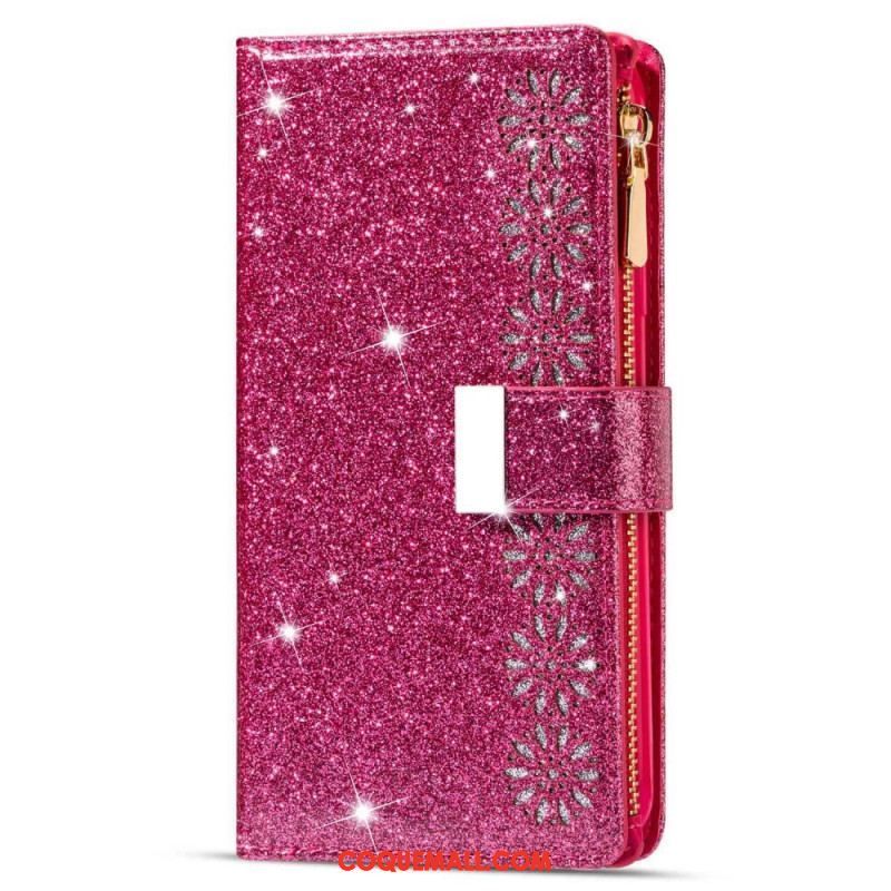 Housse Samsung Galaxy S23 Ultra 5G Paillettes Portefeuille