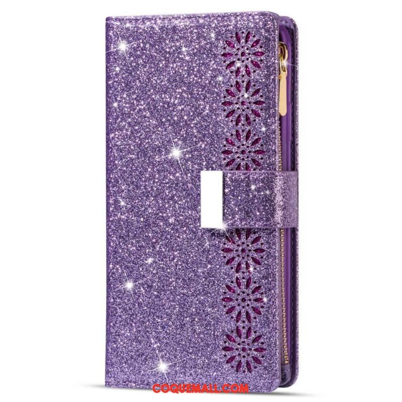 Housse Samsung Galaxy S23 Ultra 5G Paillettes Portefeuille