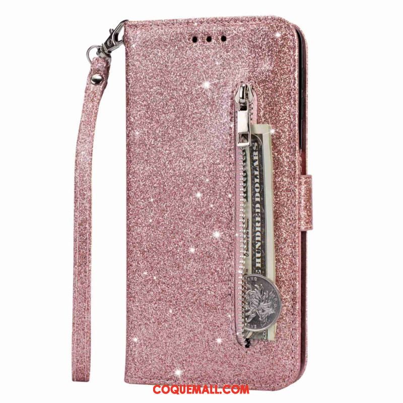 Housse Samsung Galaxy S23 Ultra 5G Porte-Monnaie Paillettes