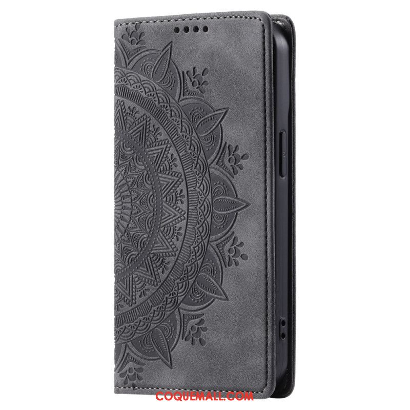 Housse Samsung Galaxy S24 5G Mandala Discret à Lanière