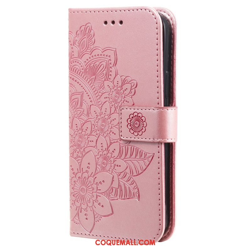 Housse Samsung Galaxy S24 5G Mandala Floral avec Lanière