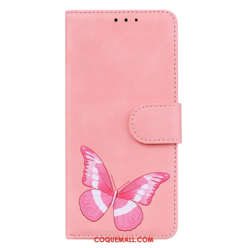 Housse Samsung Galaxy S24 5G Papillon à Lanière