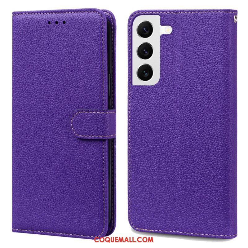 Housse Samsung Galaxy S24 5G Simili Cuir Litchi à Lanière