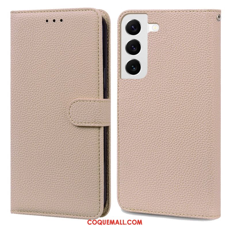 Housse Samsung Galaxy S24 5G Simili Cuir Litchi à Lanière