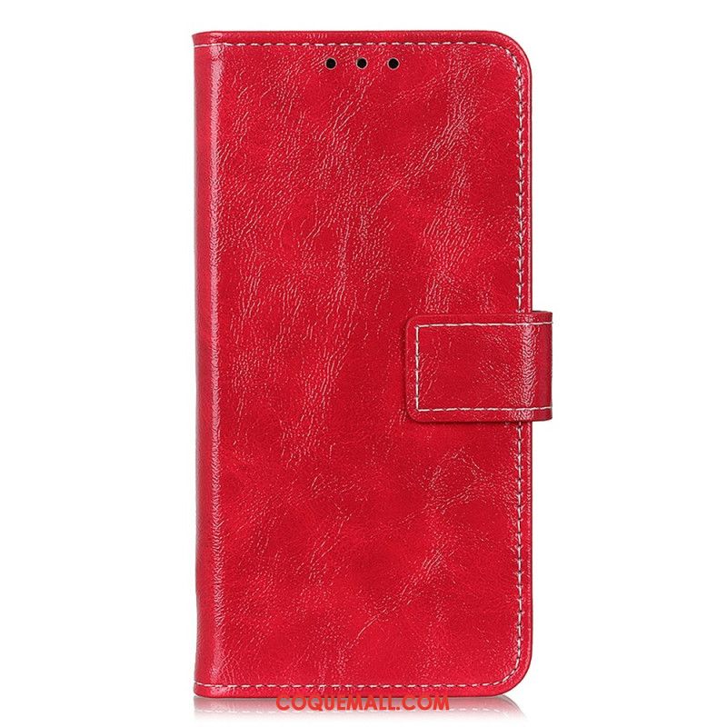 Housse Samsung Galaxy S24 5G Simili Cuir Vernie Coutures Apparentes