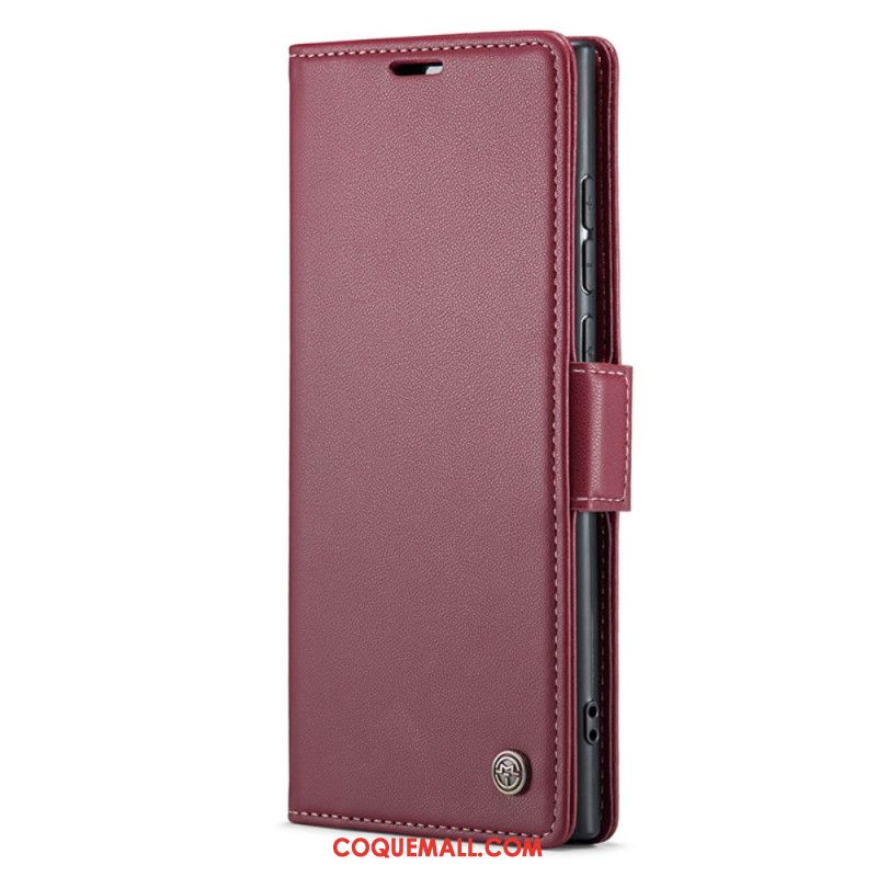 Housse Samsung Galaxy S24 Ultra 5G Texture de Litchi CASEME