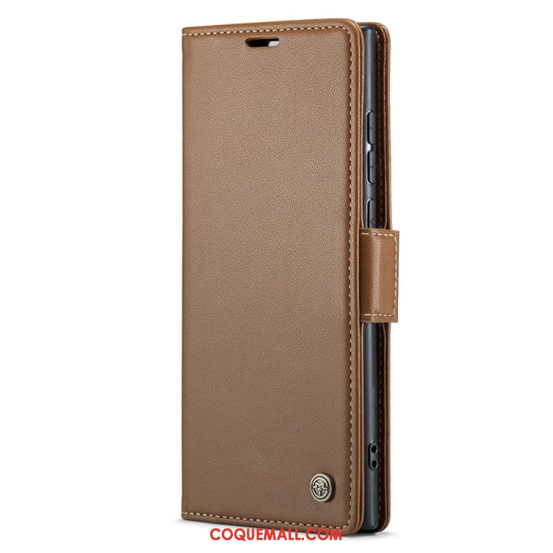 Housse Samsung Galaxy S24 Ultra 5G Texture de Litchi CASEME